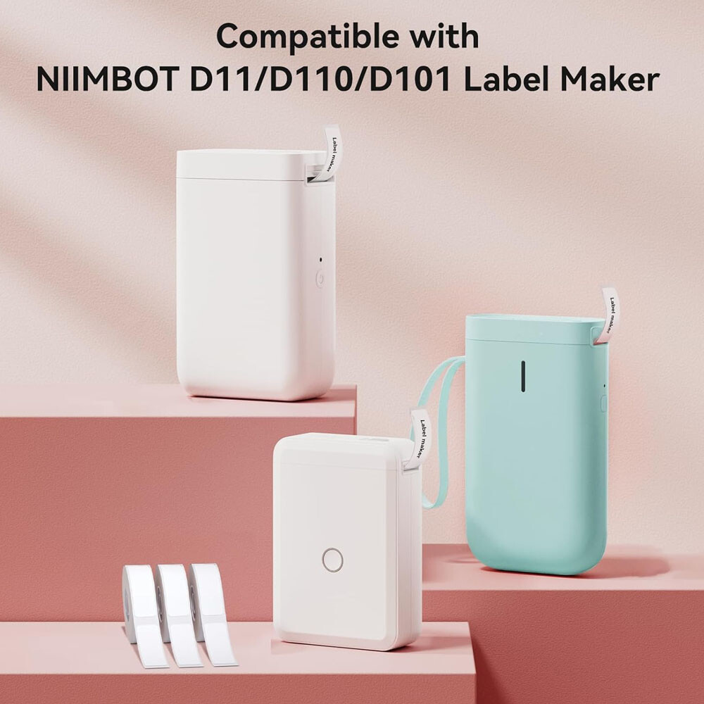 Label Maker Tape 12x22mm, 260pcs Labels for Niimbot Label Maker D110-M D11-H
