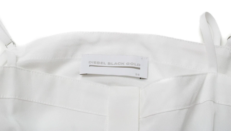 Camiseta DIESEL Negra Dorada Para Mujer (UE) 36 Sin Mangas Abotonada Fina Blanca Foto 4 de 4