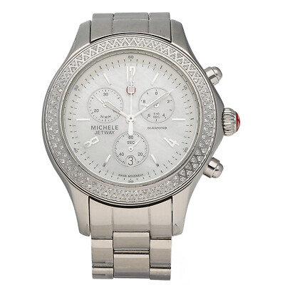 Michele Jetway MW17A01A1025 Diamonds Steel Mother of Pearl Quartz Women's Watch