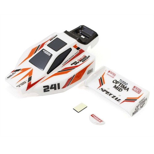Kyosho Mini-Z Body Set Buggy Turbo Optima Mid Special White 1:24 RC Car #MBB09W