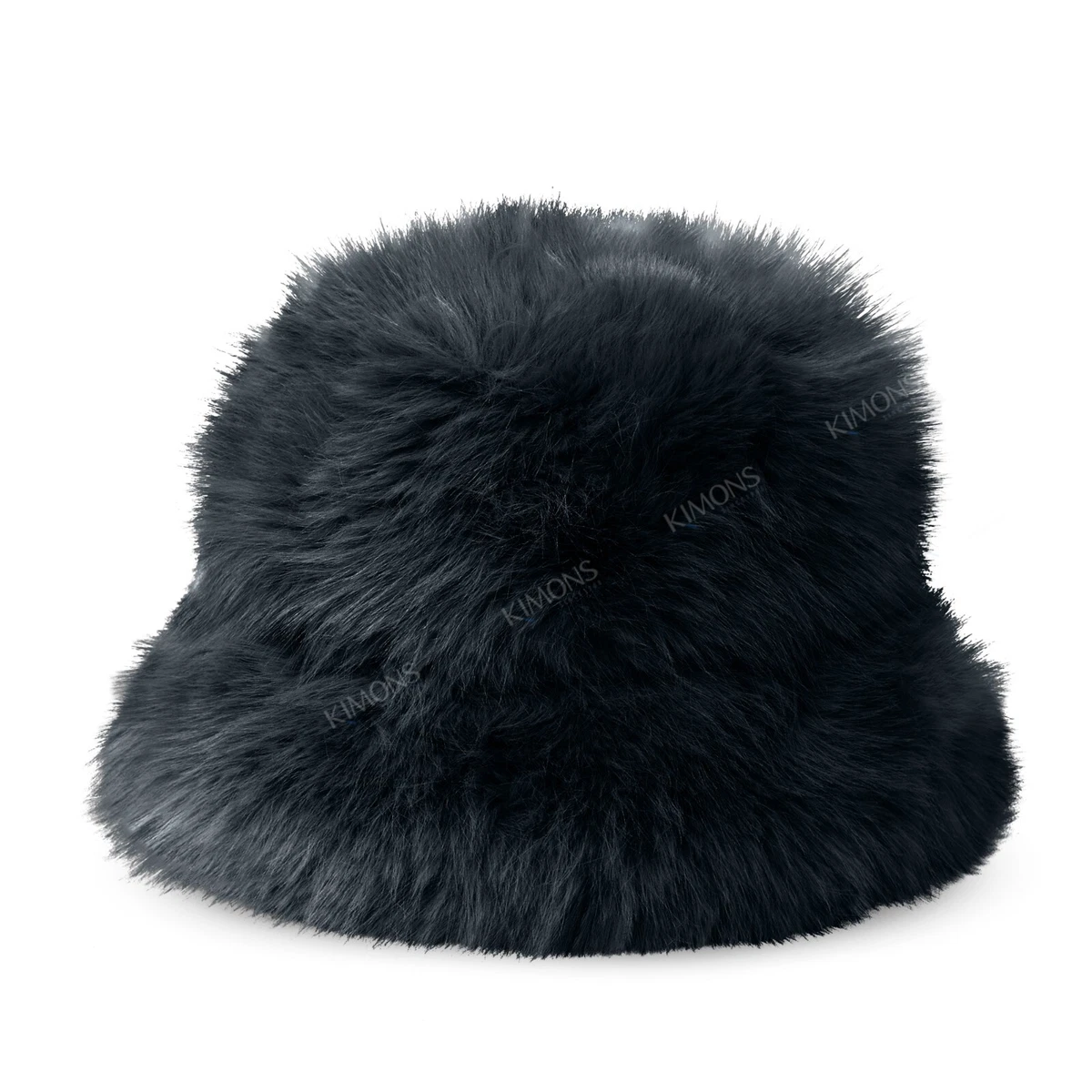 Fabulous Faux Fur Big Fluffy Warm Wide Brim Black Hat Winter Cozy Classic NWT Women main image 2