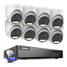 ANNKE 8CH DVR 5MP Audio Security Camera System Human Detection Color Night IP67