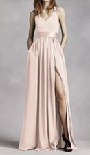 Women’s Size XSmall NWT White By Vera Wang Halter Blush Pink Formal Dress