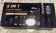 Hair Dryer Brush 5 in 1 Blow Dryer Brush,Hot Air Brush Negative Black Gold