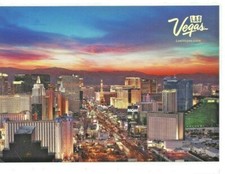 Three Postcards Las Vegas Nevada Strip At Sunset Brand NEW
