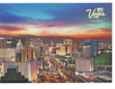Three Postcards  Las Vegas Nevada Strip At Sunset Brand NEW