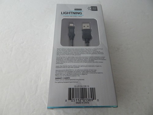 Case Logic Universal MFi Certified Lighting Charge & Sync Cable 10 Feet Black - Picture 2 of 4