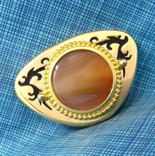 Western Belt Buckle Scroll Cowboy Agate Mount Cowgirl Vintage 80s  .XTT559