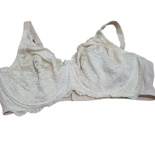 Leading Lady Bra 44D Womens Cream Lace Underwired Full Coverage Adjustable Strap