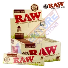 AUTHENTC Raw Organic King Size Slim Rolling Paper Full Box 50 pack, 32 Per Pack
