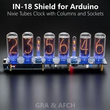 IN-18 Nixie Tubes Clock Shield NCS318 for Arduino with Columns [TUBES OPTIONAL]