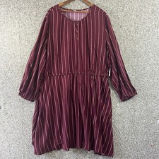 Old Navy Dress Womens XXL Striped Red Long Sleeve Eleastic Waistband