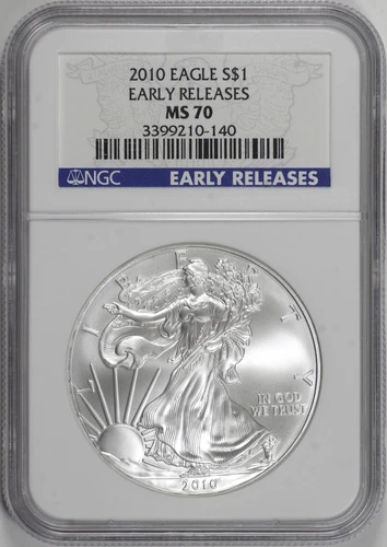 2010 American Silver Eagle $1 NGC MS70, Early Releases [19F23]