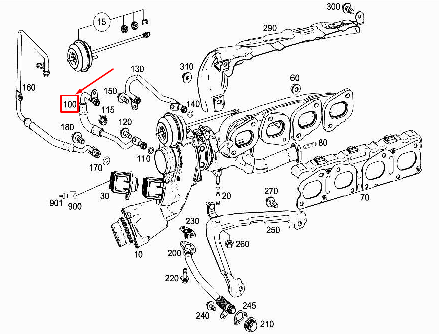 MERCEDES-BENZ E Coupe C238 Turbolader-Wasserzufuhrleitung A2742031502
