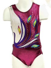 NWT Eurotard Gymnastics Tank Leotard 32012C Peacock Dance Acro Girls Small 4-6