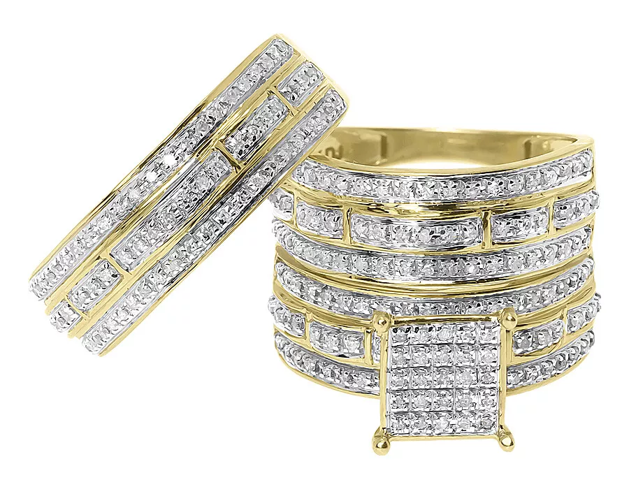 14 Karat White and Yellow Teton Stacking Ring™ (Trio Ring Set) – Jackson  Hole Jewelry Company