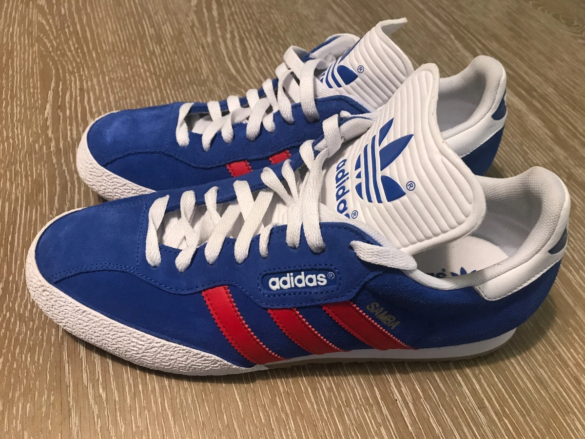 Adidas originals samba super UK size 10 trainers blue red white