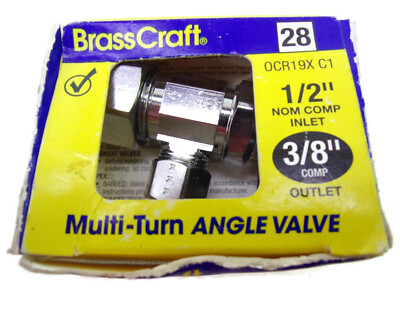 BrassCraft #28 Multi-Turn Angle Valve 1/2'' NOM COMP X 3/8'' COMP 0CR19X C1