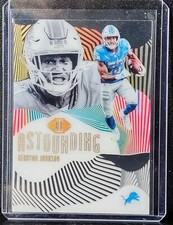 2019 Panini Illusions Astounding Kerryon Johnson Clear Blue #ed 214/299 #AST-KJ