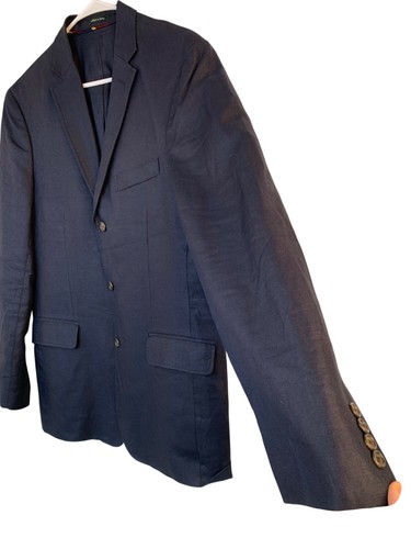 VTG 2007 J.Crew Mens 100% Irish Linen Navy Blue Blazer Jacket 40R 9006 EUC - Picture 3 of 13