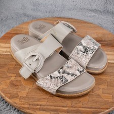 SOFFT SF0064908 AMALFI SNAKE EMBOSSED SLIP-ON LEATHER SLIDE SANDALS 8 110