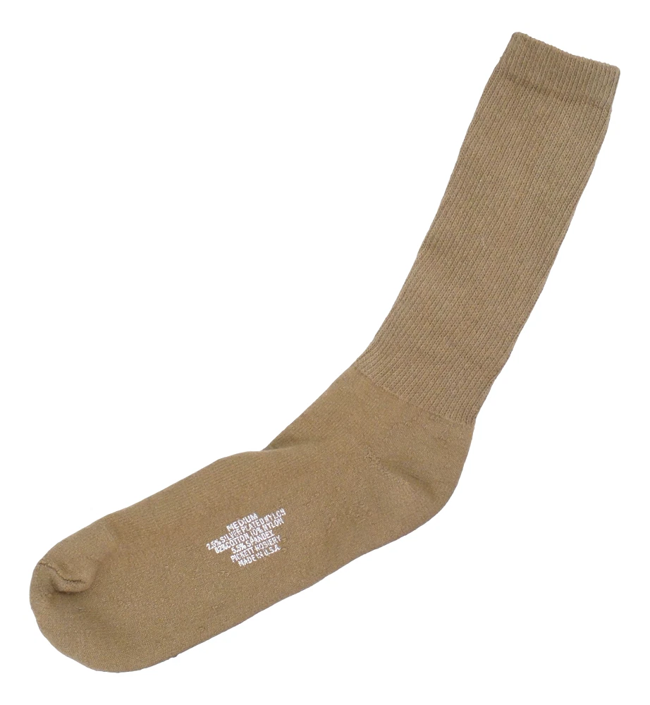 6 Pair USOA GI MILITARY SURPLUS ANTI-MICROBIAL BOOT SOCK - Coyote - Athletic