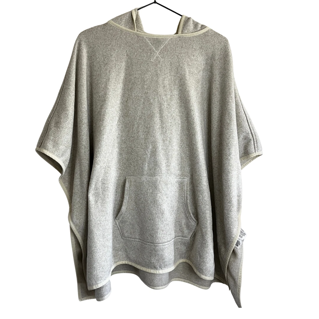 Eddie Bauer Light Tan Knit Relaxed Hooded Poncho Sweater S/M