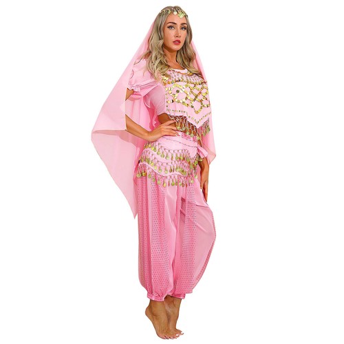 Damen Tanzbekleidung Laterne Kostüm Harem Outfit Cosplay Tanz Schal Bauch Sets - Bild 113 von 139