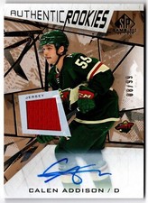 2021-22 UD SP Game Used Auto Relics Gold Jersey CALEN ADDISON 175 99 Wild RC RPA