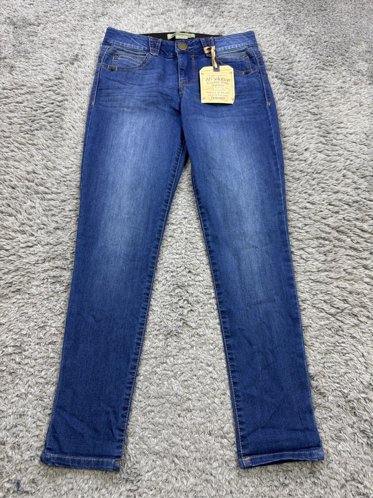 Democracy Jeans Women 2 AB Solution Ankle Skimmer Slim Fit Stretch Denim NWT