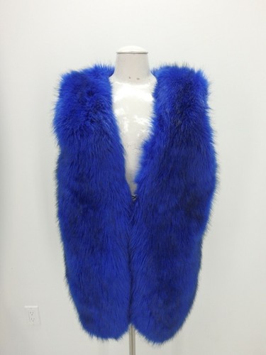 Fox Faux Fur VEST Coat Jacket Large 