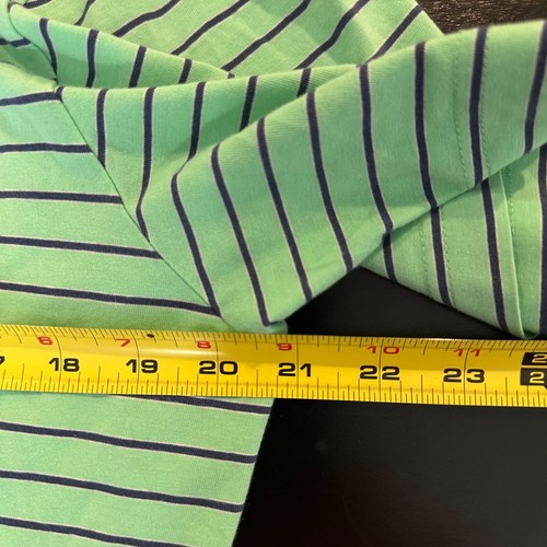 Peter Millar Polo Shirt Men Medium Green Purple Striped Golf Performance Popover - Picture 7 of 9