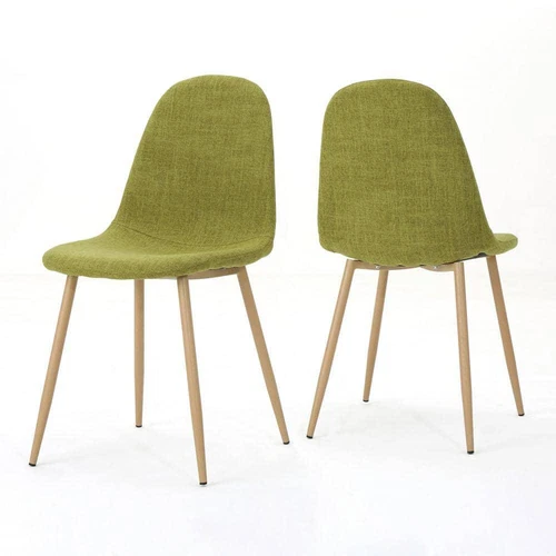 Noble House Dining Chair 34.5 inHx20.75 inD Fabric Upholstered Green (Set of 2)
