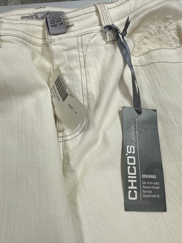 Vaquero blanco de invierno CHICO'S PLATINUM NUEVO ""Willa RG Jean"" talla 1,5 - Imagen 3 de 6