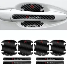 8PCS Carbon Fiber Car Door Handle Bowl Sticker Trim Protector for Mercedes Benz