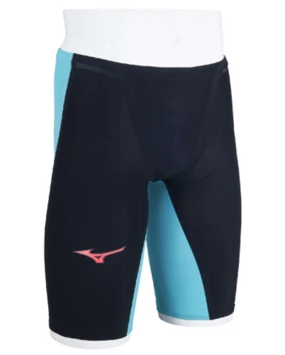 MIZUNO Competitive swimsuit GX・SONIC 6 NV Half spats Black x Turquoise SIZE 130 - Image 3 of 4