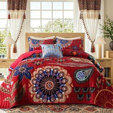 Vaputar Velvet King Size Quilts 3 Pieces Luxury Velvet Quilt Set For