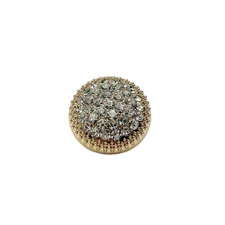 10 PCS 23mm Round Metal Rhinestone Buttons for Clothing DIY Sewing Gold