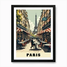 Paris Vintage Travel Poster 28 Art  Framed Wall Art Poster Canvas Print Picture