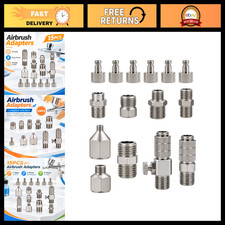 15Pcs Universal Airbrush Adapter Kit - 1/8  1/4 BSP Quick Disconnect Fittings
