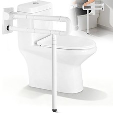 Flip Up Handicap Grab Bar, Hybodies Wall Mounted Folding Toilet Safety Rail w...