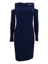 Lauren Ralph Lauren Women's Petites Cold Shoulder Dress (8P, Lighthouse Navy)