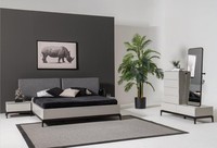 Schlafzimmer Set Bett 2X Nachttisch Kommode Spiegel MöBel Luxus 4Tlg