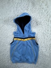 Nike Kid Sz 24 Months Blue Hooded Fleece Zip Vest Full Zip Pockets