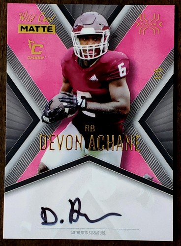 2023 Wild Card Matte X-Plode Pink Devon Achane On Card Auto Rookie 1/5