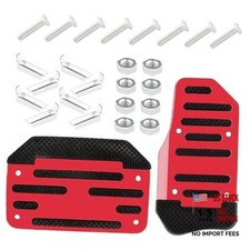 2PCS Non-Slip Car Pedal Covers, Automatic Transmission Gas Pedal Pads Kit, Red