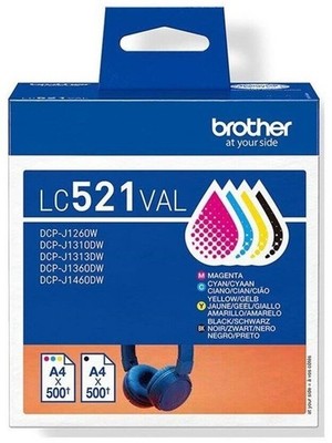 brother LC-521VAL Original Druckerpatronen für DCP-J 1310 DW SET Kombipack