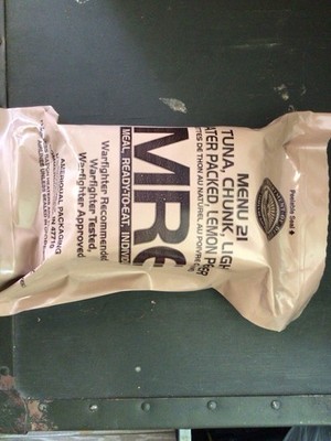 MRE Meal Ready to Eat Menu 21 Tuna Chunk Light Waterpacked Lemon Pepper