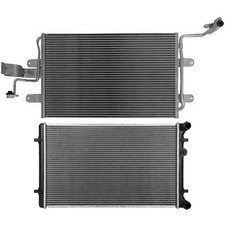Radiator & AC Condenser Cooling For 2000-2006 Audi TT 1999-2005 Volkswagen Golf