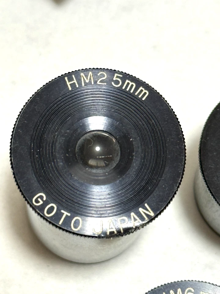 Juego de oculares ópticos Goto HM 6mm 9mm 12.5mm 25mm + prisma Zenith hecho en Japón 五藤 Foto 4 de 4
